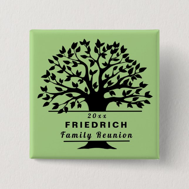 Dated Family Reunion Change Colours Souvenir Gift 15 Cm Square Badge (Front)