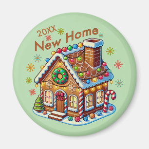 Dated New Home Gingerbread House Magnet