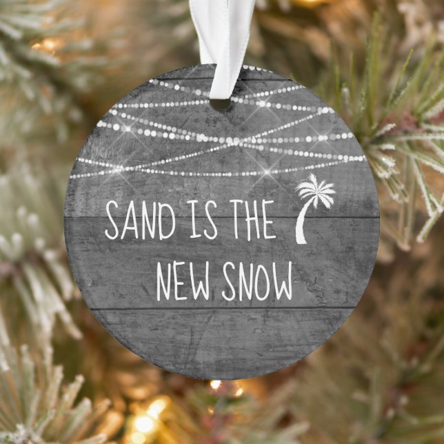 Dated Rustic Weathered Wood First Christmas in FL Ornament (Tree)