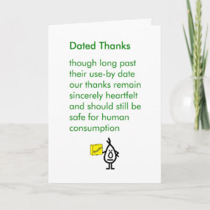 Dated Thanks - a funny thank you poem