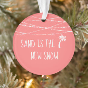 Dated Tropical Coral First Christmas in Florida Ornament
