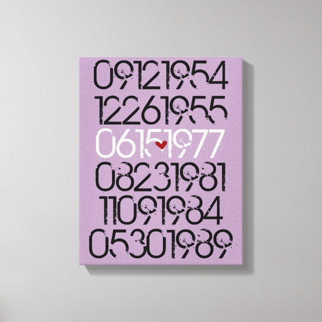 Dated Wall Art - Distressed Style - Wrapped Canvas (Front)