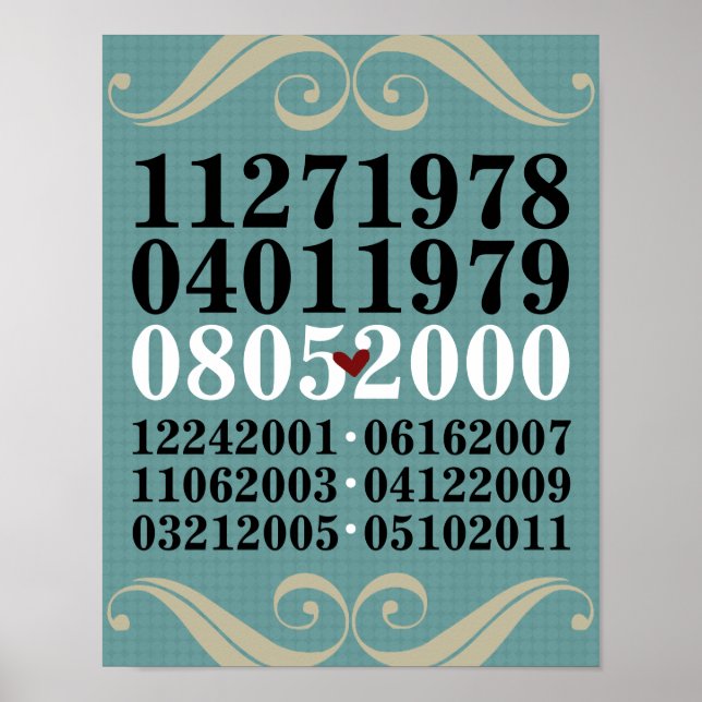 Dated Wall Art - Families w/6 Children (Front)