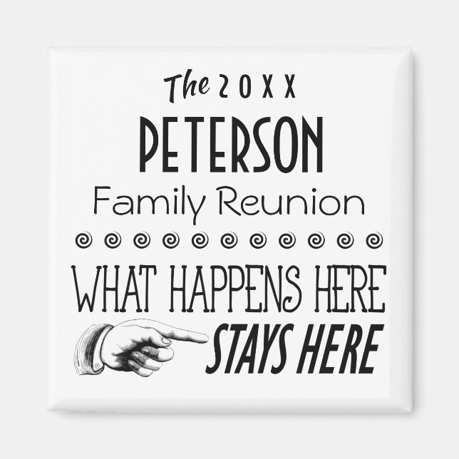 Dated What Happens Here Fun Keepsake Gift Magnet (Front)