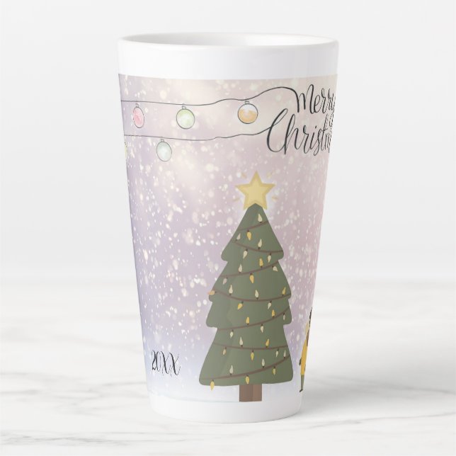 Dated Yellow Star Xmas Art Latte Mug (Front)
