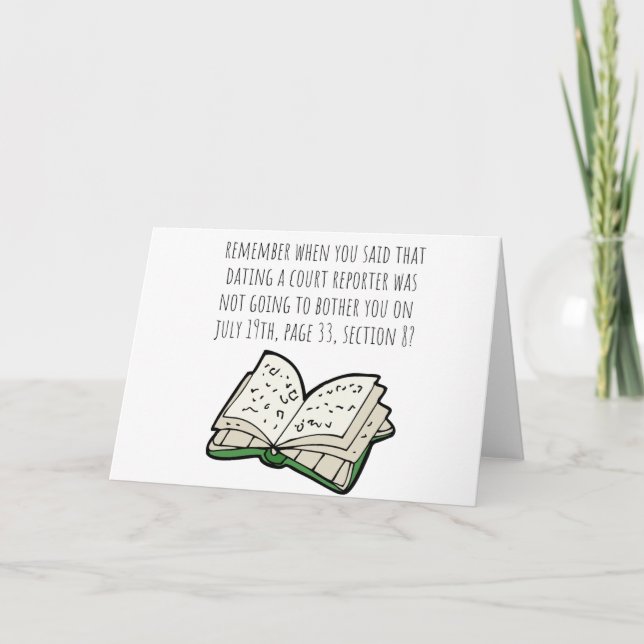 Dating a court reporter card (Front)