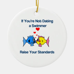 Dating a Swimmer Ceramic Tree Decoration