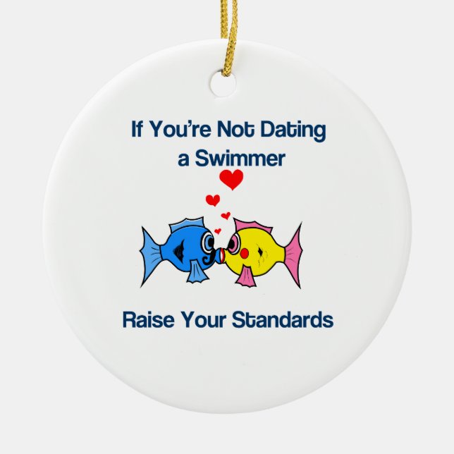 Dating a Swimmer Ceramic Tree Decoration (Front)