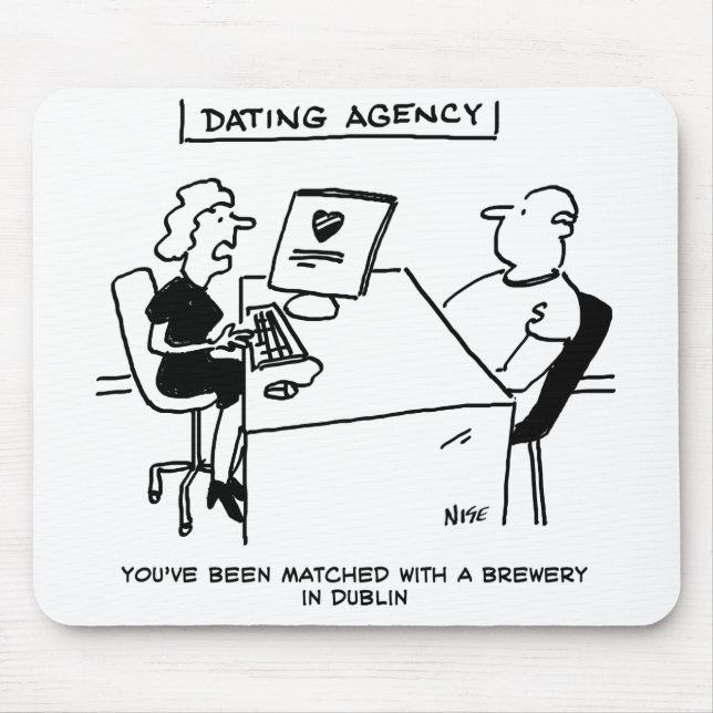 Dating Agency Matches Beer Drinker with a Brewery Mouse Mat (Front)