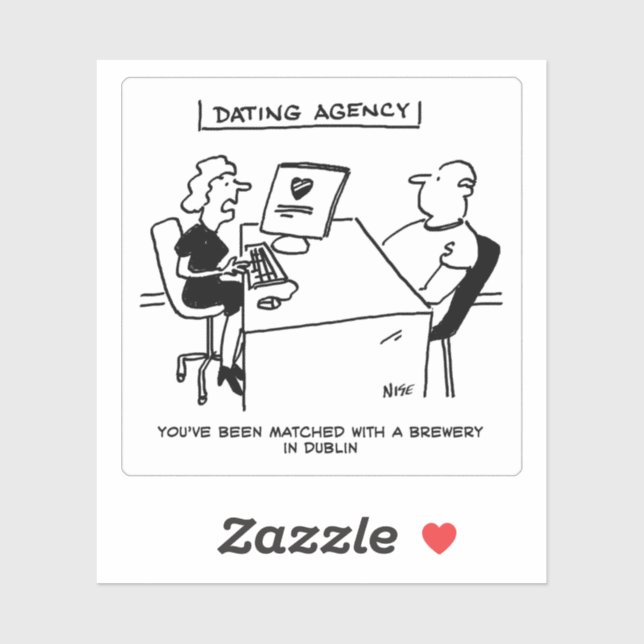 Dating Agency Matches Man with Brewery Cartoon. (Sheet)