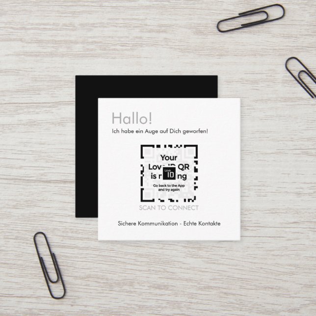 dating card - BLACK - QR - PURE Collection (Front/Back In Situ)