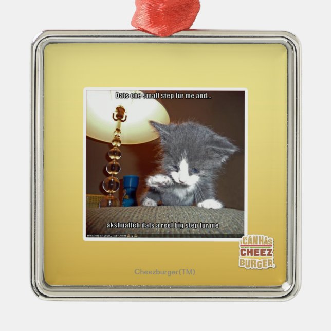 Dats one small step fur me metal tree decoration (Front)