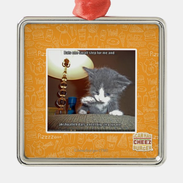 Dats one small step fur me metal tree decoration (Front)