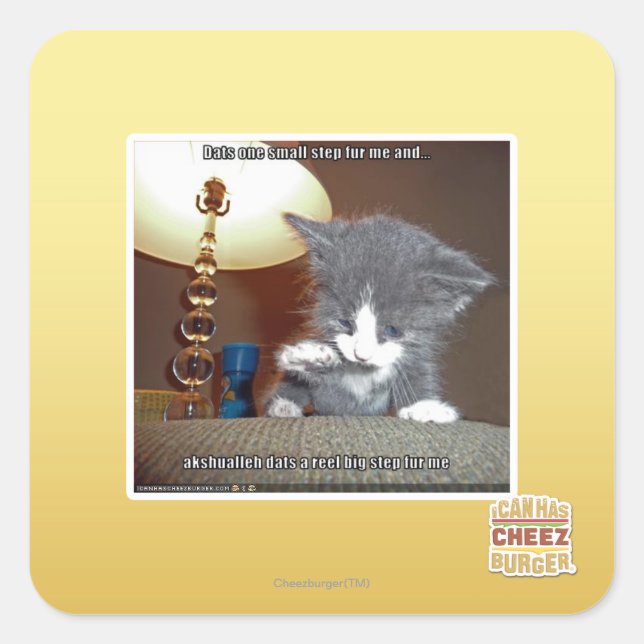 Dats one small step fur me square sticker (Front)