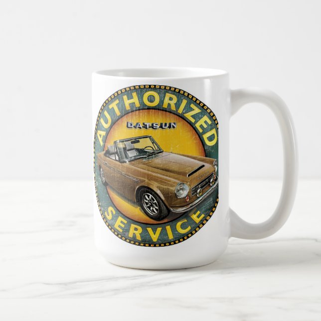 Datsun 2000 roadster service sign coffee mug (Right)