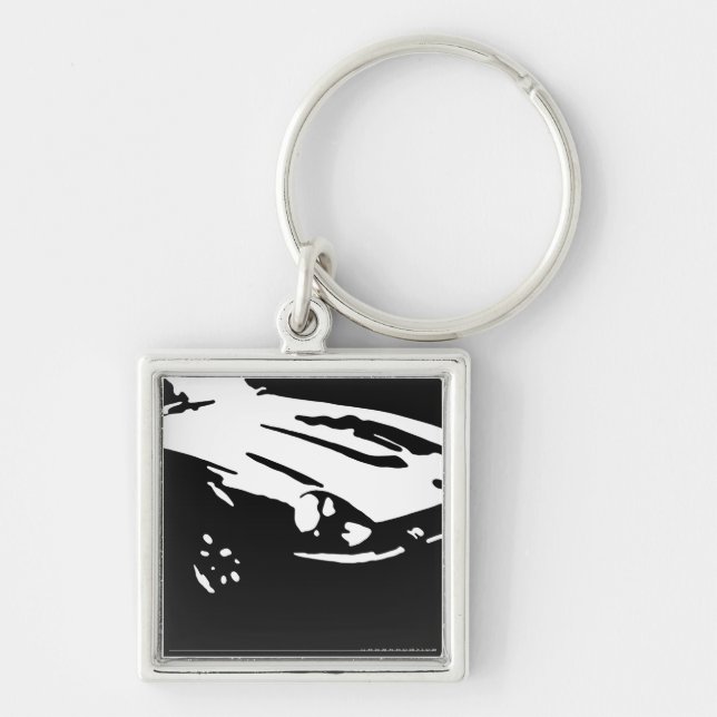 Datsun 240Z Detail - Black on light Key Ring (Front)