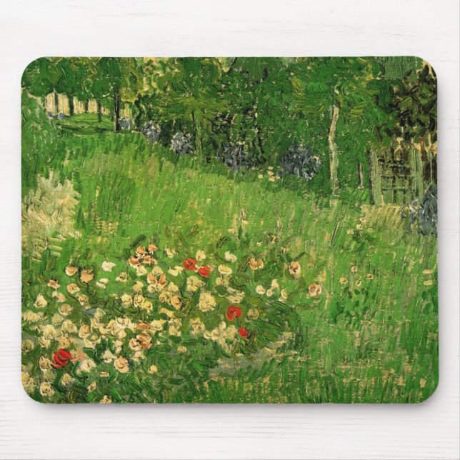 Daubigny's Garden by Vincent van Gogh, Le Jardin Mouse Mat (Front)