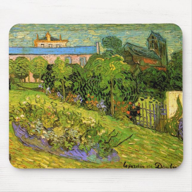 Daubigny's Garden by Vincent van Gogh, Le Jardin Mouse Mat (Front)