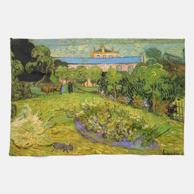 Daubigny's Garden by Vincent van Gogh, Le Jardin Tea Towel (Horizontal)