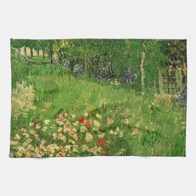 Daubigny's Garden by Vincent van Gogh, Le Jardin Tea Towel (Horizontal)