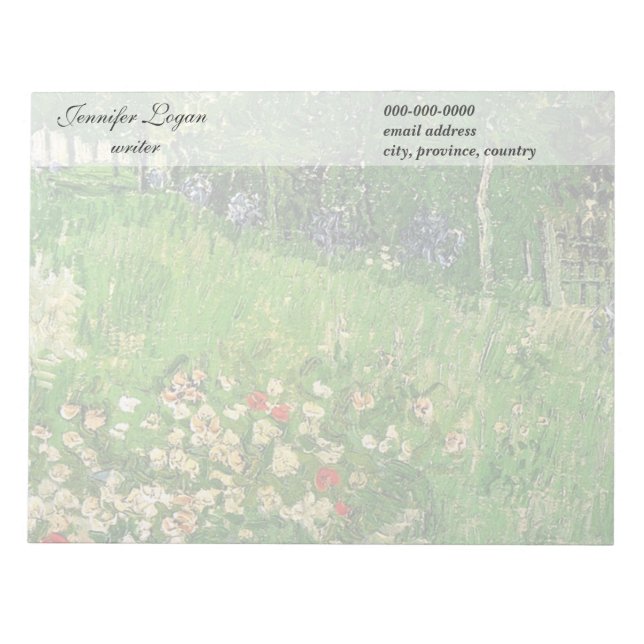 Daubigny's Garden, Vincent Van Gogh. beautiful Notepad (Front)