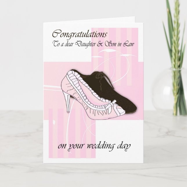 Daugher & Son in Law Wedding day cream congratulat Card (Front)