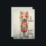 Daughter 15th Birthday Abstract Fox Holiday Card<br><div class="desc">A very colourful vixen fox dressed in colourful clothing and flowers in an abstract pattern for your daughter who is turning 15 years old.
Appropriate verse on the back to celebrate this milestone.</div>
