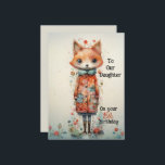 Daughter 15th Birthday Abstract Fox Holiday Card<br><div class="desc">A very colourful vixen fox dressed in colourful clothing and flowers in an abstract pattern for your daughter who is turning 15 years old.
Appropriate verse on the back to celebrate this milestone.</div>