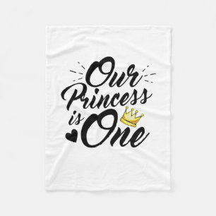 Daughter 1st Birthday Moms Dads Princess Fleece Blanket