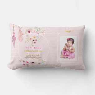 Daughter 1st Birthday PHOTO and POEM Gift Lumbar Cushion