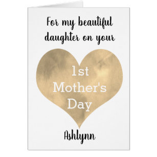 Happy First Mothers Day To My Daughter Daughters First Mother's Day Cards | Zazzle