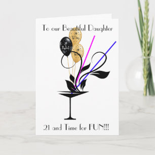 DAUGHTER 21ST BIRTHDAY GREETING CARD