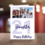 Daughter 21st Birthday Purple Script Photo Collage Card<br><div class="desc">Put a smile on a face with this personalised 21st birthday modern script photo collage card for your daughter. - Simply click to personalise this design 🔥 My promises - This design is unique and is designed with you in mind 🙏 Thank you for supporting my small business - If...</div>