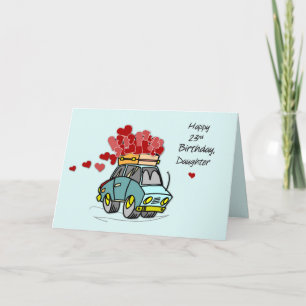 Daughter 23rd Birthday Car Load of Hearts Card