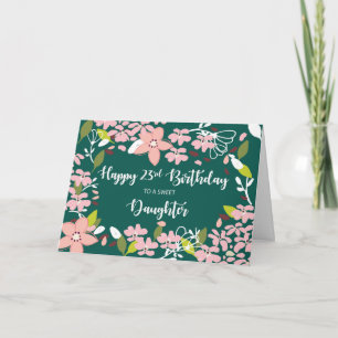Daughter 23rd Birthday Green Flowers Card