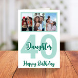 Daughter 40th Birthday Modern Script Photo Collage Card<br><div class="desc">Put a smile on a face with this personalised 40th birthday modern script photo collage card for your daughter. - Simply click to personalise this design 🔥 My promises - This design is unique and is designed with you in mind 🙏 Thank you for supporting my small business - If...</div>