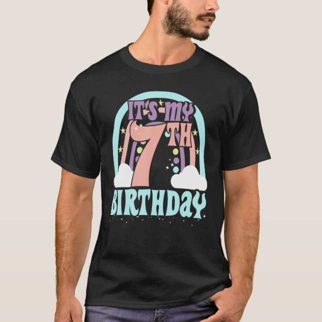 Daughter 7th Birthday For 7 Year Old Girlie T-Shirt (Front)