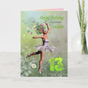 Daughter age 13, flower fairy birthday card
