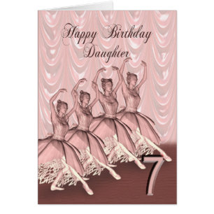 Daughter age 7, a ballerina birthday card
