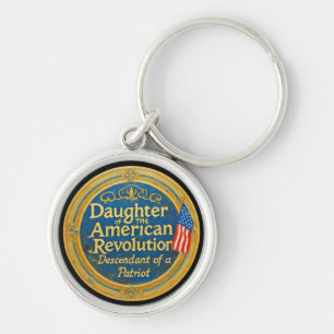 Daughter American Revolution Descendant Patriot Key Ring