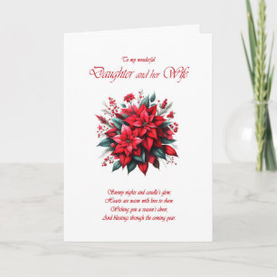 Daughter and her Wife Christmas Poinsettias  Holiday Card