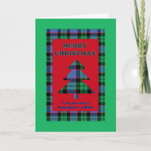 Daughter and her Wife, Tartan Christmas Tree Holiday Card