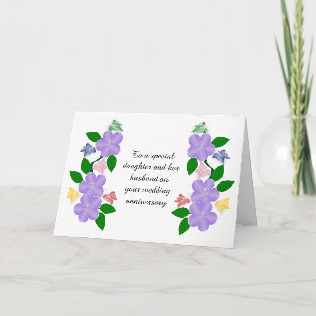 Daughter And Husband Wedding Anniversary Card (Front)