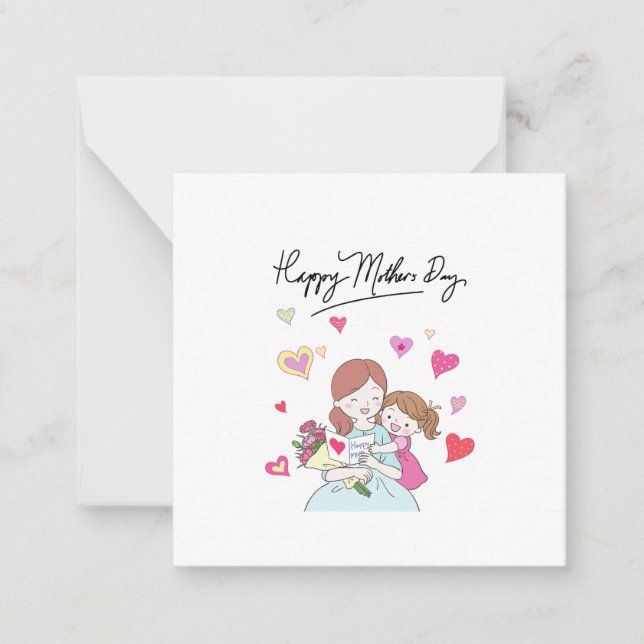 Daughter and Mother Celebrating Happy Mother's Day Card (Front)