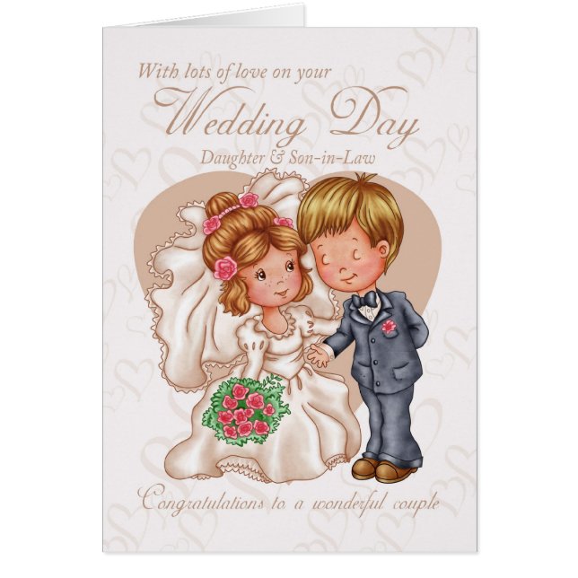 Daughter And New Son-in-Law Wedding Day Card with (Front)