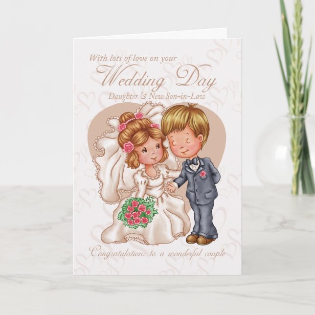 Daughter And New Son-in-Law Wedding Day Card with (Front)