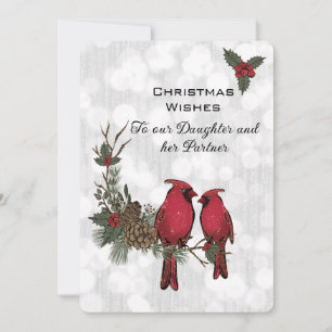 Daughter and Partner Red Cardinal Christmas
