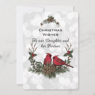 Daughter and Partner Red Cardinal Christmas