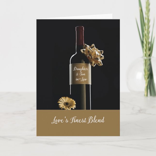 Daughter and Son in Law Anniversary Wine Bottle Card (Front)