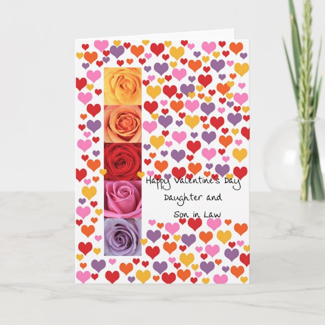 Daughter and son in law Coloured Valentine's Day Holiday Card (Front)